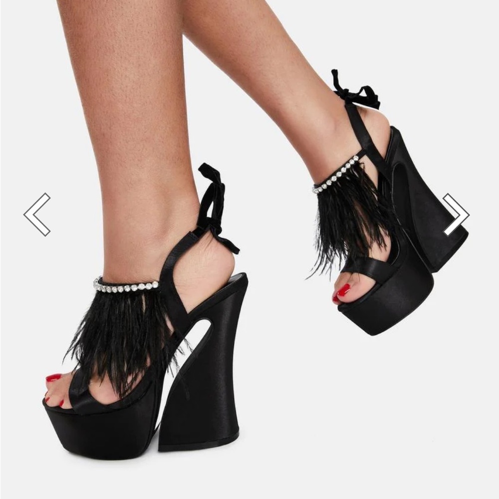 DOLLS KILL Heels - Glam Feather - By Sugar Thrillz